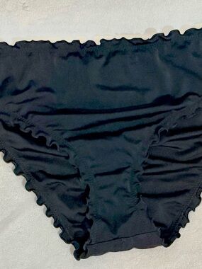 Shade & Shore Black Ruffle Bikini Bottoms